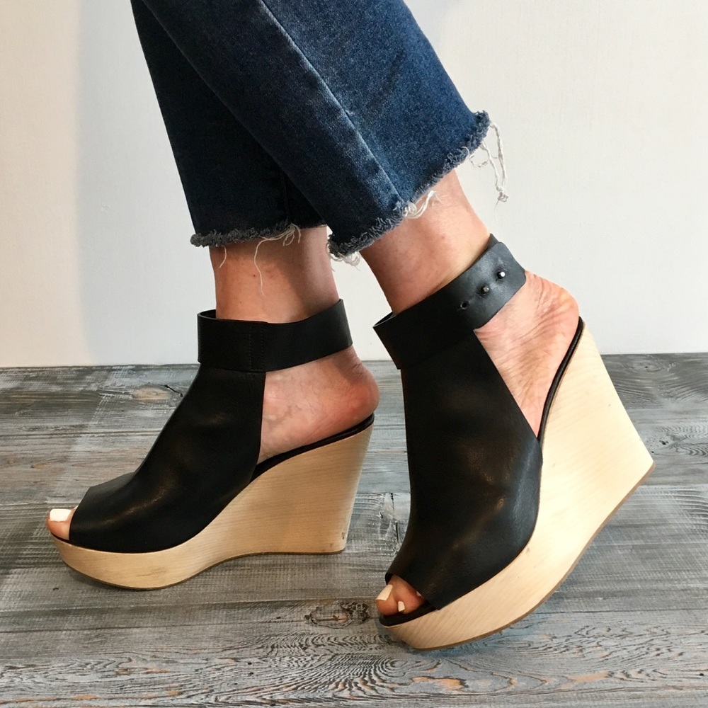 Black Bootie Open Wedge, Woman by Common Projects